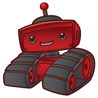 geek fuel robot mascot'